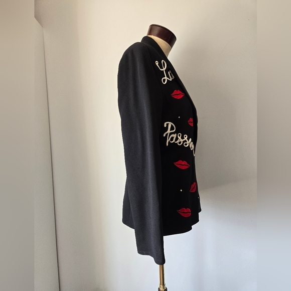 BESTINI PARIS Black Embroidered Blazer. Size 3 - Picture 5 of 13